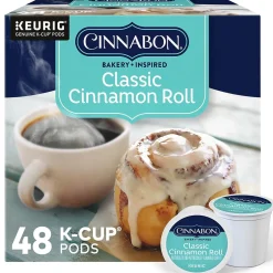 Keurig K-Cups<Cinnabon ® Classic Cinnamon Roll Coffee, Keurig® K-Cup® Pods, Light Roast, 48/Box (373156)