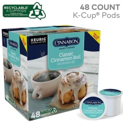 Keurig K-Cups<Cinnabon ® Classic Cinnamon Roll Coffee, Keurig® K-Cup® Pods, Light Roast, 48/Box (373156)