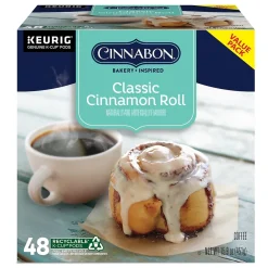 Keurig K-Cups<Cinnabon ® Classic Cinnamon Roll Coffee, Keurig® K-Cup® Pods, Light Roast, 48/Box (373156)
