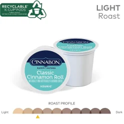 Keurig K-Cups<Cinnabon Classic Cinnamon Roll Coffee Keurig® K-Cup® Pods, Light Roast, 24/Box (6305)