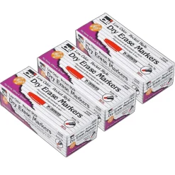 CLI Dry Erase Markers, Bullet Tip, Red, 12/Pack, 3 Packs (CHL47330-3) Best