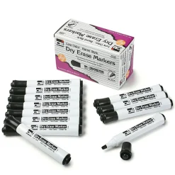 CLI Dry Erase Markers, Chisel Tip, Black, 12/Pack, 3 Packs (CHL47920-3) Discount