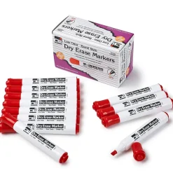 CLI Dry Erase Markers, Chisel Tip, Red, 12/Pack, 3 Packs (CHL47930-3) Outlet