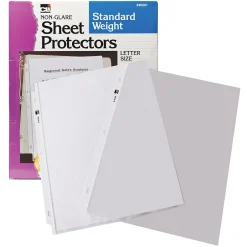 CLI Non-Glare Standard Sheet Protector, 8.5" x 11", Clear, 100/Box, 2 Boxes (CHL48281-2) New