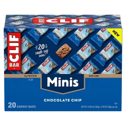 Snacks & Granola Bars<Clif  Mini Energy Bars, Chocolate Chip, 1.0 oz., 20/Box (CCC37654)