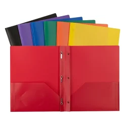 C-Line Heavy Duty 3-Hole Punched 2-Pocket Portfolio Folders, Assorted Colors (CLI33960) Online