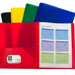 C-Line Heavyweight 2-Pocket Portfolio Folder with Fasteners, Assorted Colors, 10/Pack, 2 Packs/Bundle (CLI32960-2) Outlet