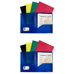 C-Line ® Heavyweight, 2-Pocket Portfolio, Assorted Colors, 10 Per Pack, 2 Packs (CLI32950-2) Best