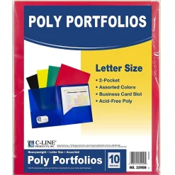 C-Line ® Heavyweight, 2-Pocket Portfolio, Assorted Colors, 10 Per Pack, 2 Packs (CLI32950-2) Best