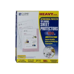 C-Line Heavyweight Polypropylene/PP Sheet Protectors, Heavyweight, Clear, 100/Box (62033) Hot
