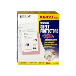 C-Line Heavyweight Sheet Protectors, 8-1/2" x 11", Clear, 200/Box (62097) Online