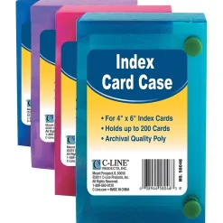 New Index Card Case, 4" x 6", Assorted Colors (CLI58046) Index Cards