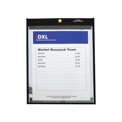 C-Line Magnetic Stitched Job Ticket Holder, 9" x 12", Black/Clear, 25/Pack (CLI85912) New