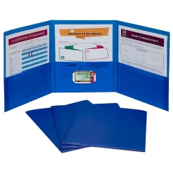 C-Line 3-Pocket Portfolio Folder, , Box of 24 (CLI33945) Blue Clearance