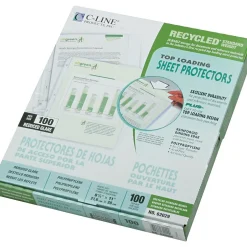 C-Line Recycled Lightweight Sheet Protectors, 11" x 8-1/2", Clear, 100/Box (62029) Outlet