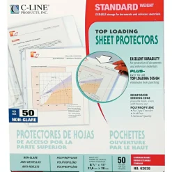 C-Line Standard Weight Sheet Protectors, 8-1/2" x 11", Clear, 50/Box (62038) Outlet