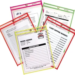 C-Line Stitched Shop/Job Ticket Holders, 9" x 12", Neon, 10/Pack (43920) New