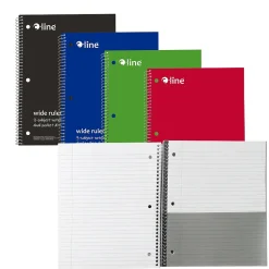 C-Line 3-Subject Notebooks, Wide Ruled, 120 Sheets, Assorted Colors, 3/Bundle (CLI22046-3) Hot