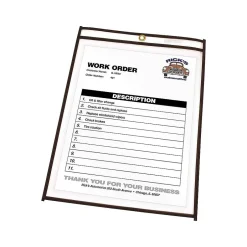 C-Line Vinyl Job Ticket Holders, 9" x 12", Clear with Black Edges25/Box (46912) Best