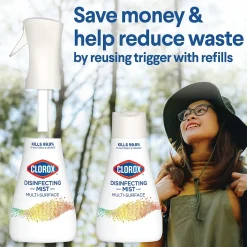 Clorox Disinfecting, Sanitizing and Antibacterial Spray Mist, Eucalyptus Peppermint, 16 Fluid oz. (60152)