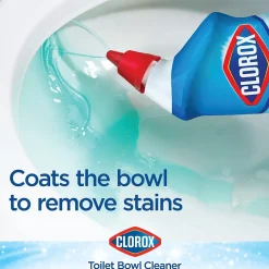 Clorox Disinfecting Toilet Bowl Cleaner with Bleach, Rain Clean Scent, 24 Oz., 2/Pack (00273)