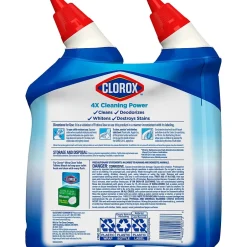 Clorox Disinfecting Toilet Bowl Cleaner with Bleach, Rain Clean Scent, 24 Oz., 2/Pack (00273)