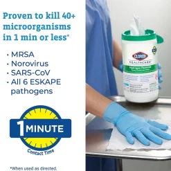 Clorox Healthcare Disinfecting Wipes, 185 Wipes, 2/Carton (30827)