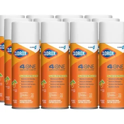 Clorox Pro 4 in One Disinfectant & Sanitizer, Citrus Scent, 14 oz., 12/Carton (31043)