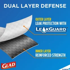 Glad CloroxPro ForceFlex 13 Gallon Tall Kitchen Trash Bag, 23.75