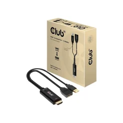Usb Cables<Club 3D 0.82 ft. DisplayPort /HDMI Cable, Black (CAC-1331)