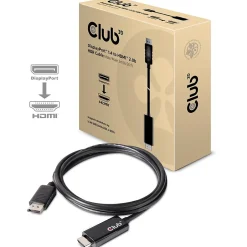 Hdmi Cables<Club 3D Club3D CAC-1082 6.56 feet DisplayPort 1.4 to HDMI 2.0b HDR, Black