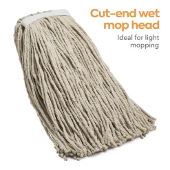 Coastwide Professional ™ Cut-End Wet Mop Head, #32, Cotton, 1" Headband, White (CW57745)