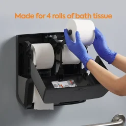 Coastwide Professional ™ J-Series Quad Bath Tissue Dispenser, Black/Metallic (CWJ4BT-S)