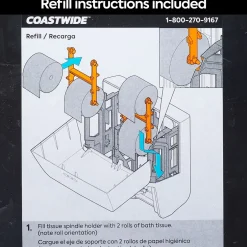 Coastwide Professional ™ J-Series Quad Bath Tissue Dispenser, Black/Metallic (CWJ4BT-S)