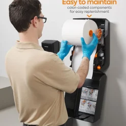 Coastwide Professional J-Series Automatic Hardwound Paper Towel Dispenser, Black (CWJAHT-B-CC)