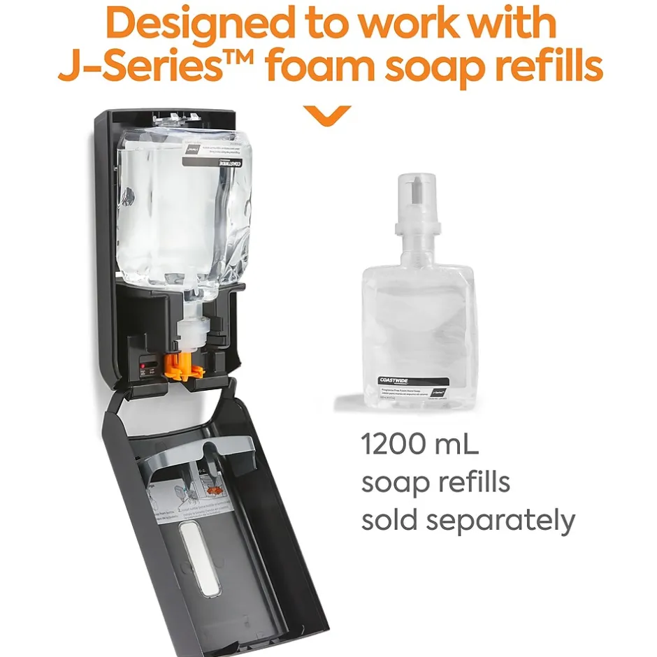 Coastwide Professional ™ J-Series Wall Mounted Hand Soap Dispenser, Black (CWJMS-B-CC)