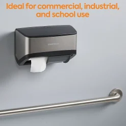 Coastwide Professional ™ J-Series Duo Bath Tissue Dispenser, Black/Metallic (CWJ2BT-S)