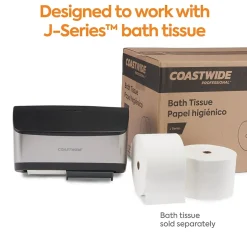 Coastwide Professional ™ J-Series Duo Bath Tissue Dispenser, Black/Metallic (CWJ2BT-S)