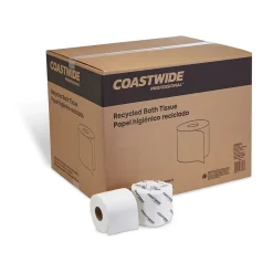 Coastwide Professional ™ Recycled Toilet Paper, 2-ply, White, 550 Sheets/Roll, 80 Rolls/Carton (CW21989)