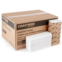 Paper Towels<Coastwide Professional ™ Recycled Multifold Paper Towels, 1-ply, 250 Sheets/Pack, 16 Packs/Carton (CW25384)