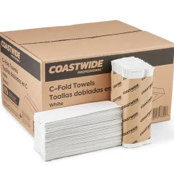 Paper Towels<Coastwide Professional ™ Recycled C-Fold Paper Towels, 1-Ply, 150 Sheets/Pack, 2400 Sheets/Carton (CW25383)