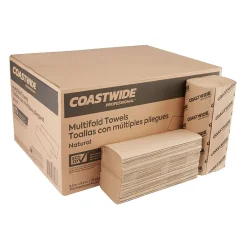 Paper Towels<Coastwide Professional ™ Recycled Multifold Paper Towels, 1-ply, 250 Sheets/Pack, 16 Packs/Carton (CW25228)