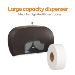 Coastwide Professional ™ Twin Jumbo Roll Toilet Paper Dispenser, Black (CW60831)