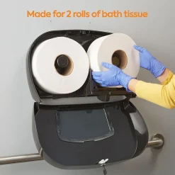 Coastwide Professional ™ Twin Jumbo Roll Toilet Paper Dispenser, Black (CW60831)