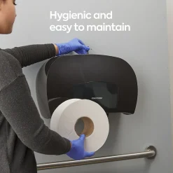 Coastwide Professional ™ Twin Jumbo Roll Toilet Paper Dispenser, Black (CW60831)