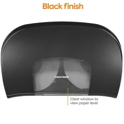 Coastwide Professional ™ Twin Jumbo Roll Toilet Paper Dispenser, Black (CW60831)