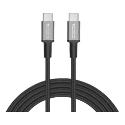 Power Cables<CODi Charge & Sync 3' USB C to USB C Cable, Male to Male , Black (A01101)