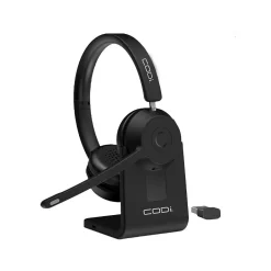 CODi Claro Bluetooth + Wireless Stereo Headset w/ Integrated AI-Powered ENC Microphone, Black (A04619)* Headsets