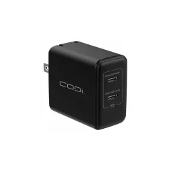 CODi PowerLine+ 45W Dual USB-C Universal Wall Charger, Black (WC045-2C)
