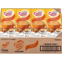 Milk & Creamer<Coffee mate Hazelnut Liquid Creamer, 0.38 oz., 200/Carton (NES35180CT)